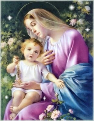 Matka Boża i Jezus z różańcem